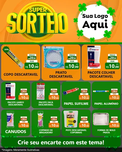 Modelo de Rede Social para Feed Instagram com o tema Super Sorteio para Embalagens