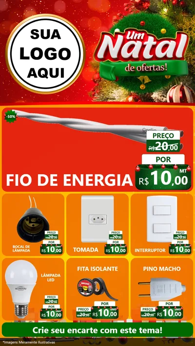 Modelo de Rede Social para Stories com o tema Um Natal de Ofertas para Materiais Elétricos