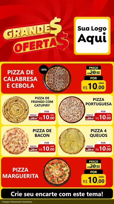 Modelo de TV para TV Vertical com o tema Grandes Ofertas para Pizzaria