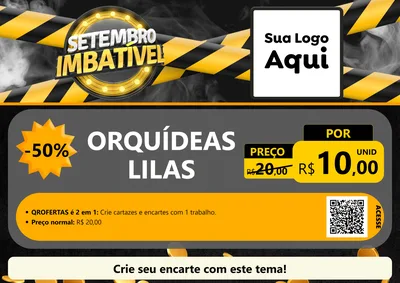 Modelo de Cartaz para Cartaz A4 Horizontal com o tema Setembro Imbatível para Floricultura e jardim