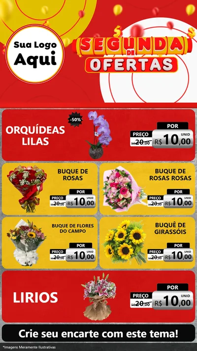 Modelo de TV para TV Vertical com o tema Segunda de Ofertas para Floricultura e jardim