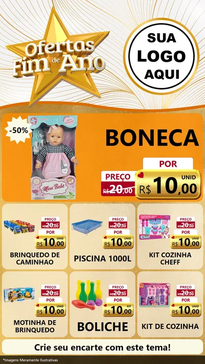 Modelo de Rede Social para Stories com o tema Ofertas Fim de Ano para Brinquedos