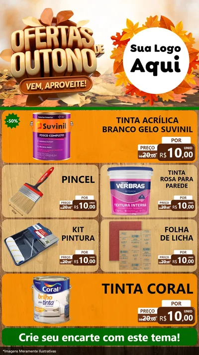Modelo de TV para TV Vertical com o tema Ofertas de Outono - Vem, Aproveite! para Tintas e Ferramentas