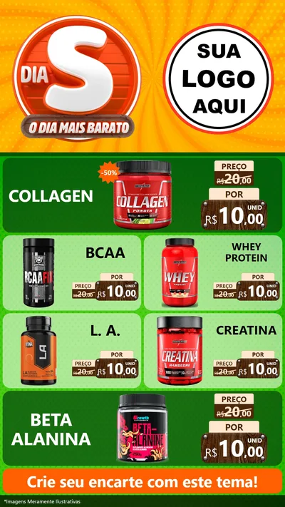 Modelo de TV para TV Vertical com o tema Dia S - O Dia Mais Barato para Suplementos alimentares