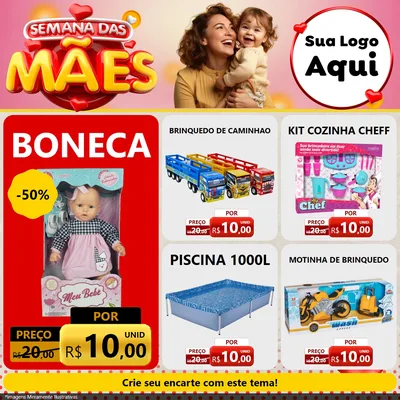 Modelo de Rede Social para Feed Facebook com o tema Semana das Mães para Brinquedos