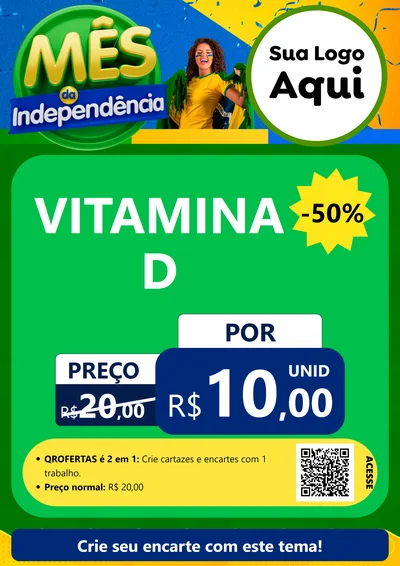 Modelo de Cartaz para Cartaz A4 Vertical com o tema Mês da Independência para Farmácia