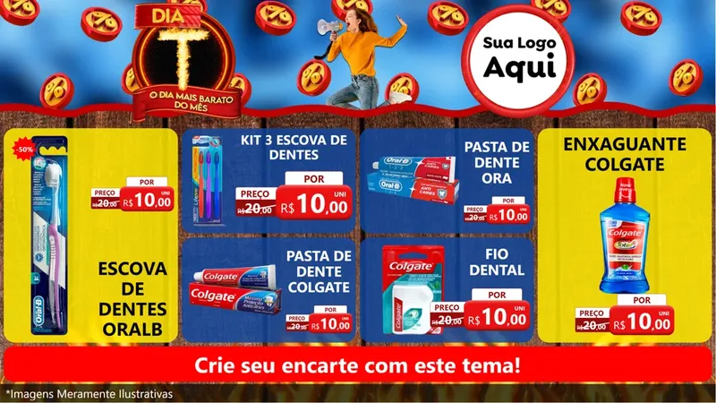 Modelo de TV para TV Horizontal com o tema Dia T - O Dia Mais Barato Do Mês para Higiene Pessoal