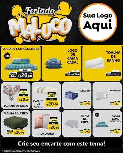 Modelo de Rede Social para Feed Instagram com o tema Feriado Maluco para Cama, Mesa e Banho