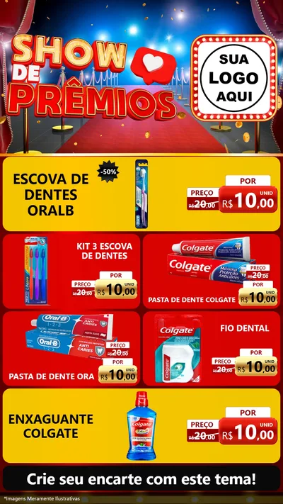Modelo de TV para TV Vertical com o tema Show de Prêmios para Higiene Pessoal