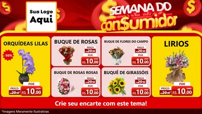 Modelo de TV para TV Horizontal com o tema Semana do Consumidor para Floricultura e jardim