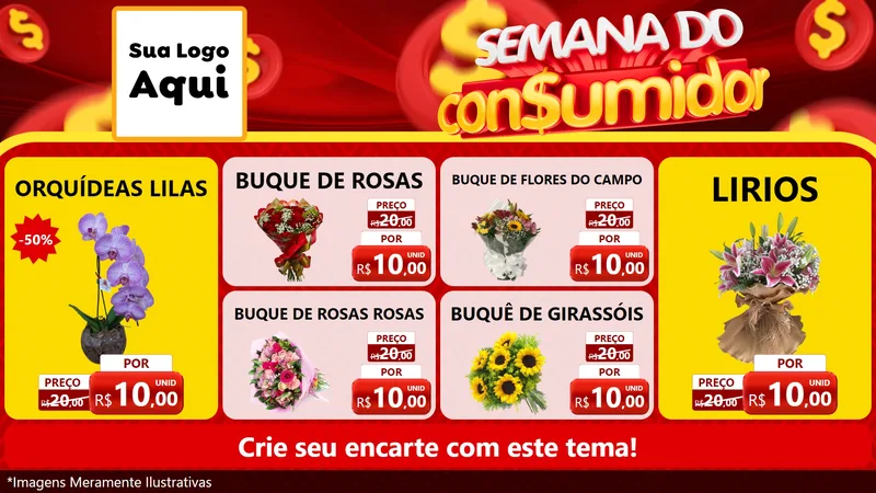 Modelo de TV para TV Horizontal com o tema Semana do Consumidor para Floricultura e jardim