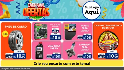 Modelo de TV para TV Horizontal com o tema Carnaval de Ofertas para Auto peças