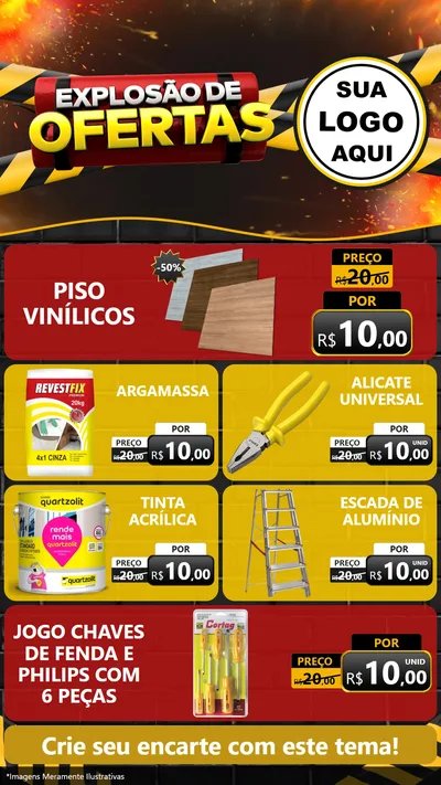 Modelo de TV para TV Vertical com o tema Explosão de Ofertas para Material para Construção