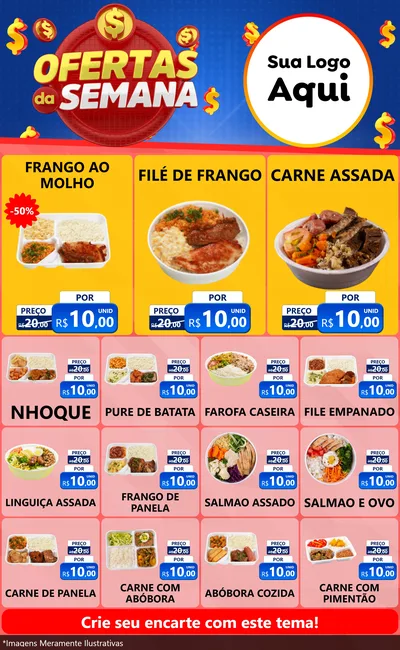 Modelo de Encarte para Encarte Grande com o tema Ofertas Da Semana para Restaurante
