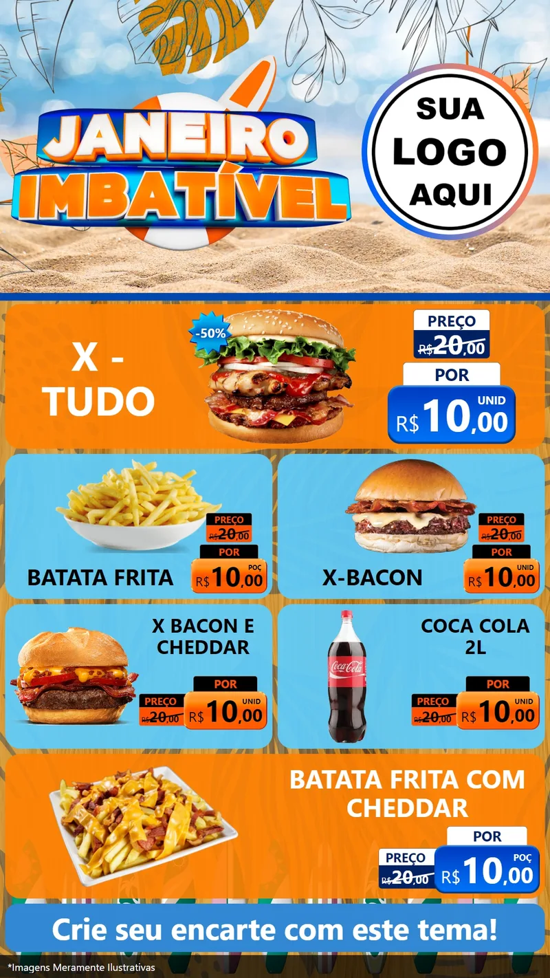 Modelo de TV para TV Vertical com o tema Janeiro Imbatível para Hamburgueria