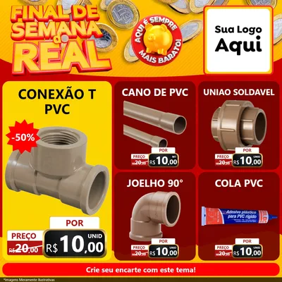 Modelo de Rede Social para Feed Facebook com o tema Final de Semana do Real para Tubos e conexões