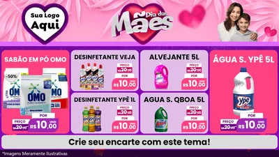 Modelo de TV para TV Horizontal com o tema Dia das Mães para Produtos de Limpeza
