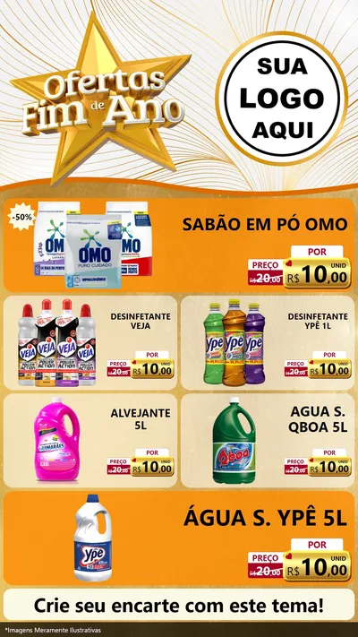Modelo de TV para TV Vertical com o tema Ofertas Fim de Ano para Produtos de Limpeza