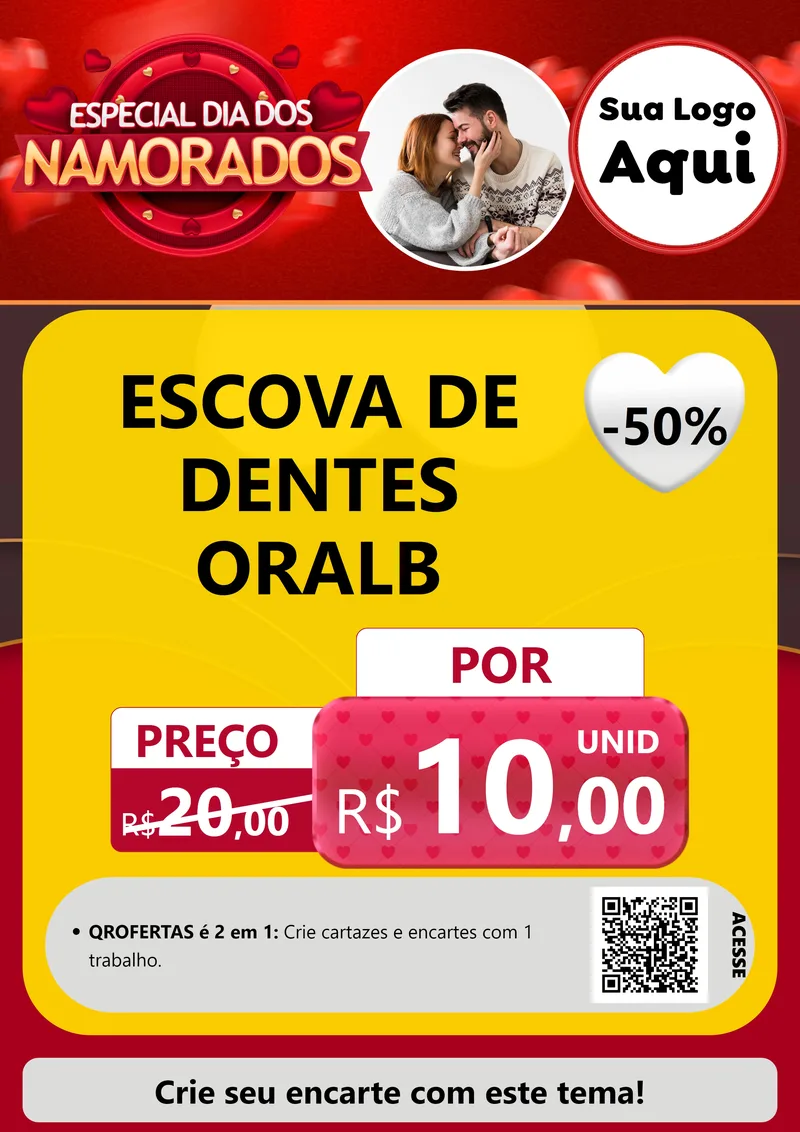 Modelo de Cartaz para Cartaz A4 Vertical com o tema Especial Dia Dos Namorados para Higiene Pessoal