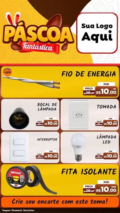 Modelo de TV para TV Vertical com o tema Páscoa Fantástica para Materiais Elétricos