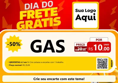 Modelo de Cartaz para Cartaz A4 Horizontal com o tema Dia do Frete Grátis para Água e gás