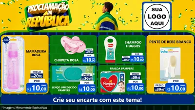 Modelo de TV para TV Horizontal com o tema Proclamação da República para Bebês