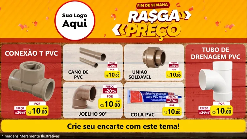 Modelo de TV para TV Horizontal com o tema Fim de Semana Rasga Preços para Tubos e conexões