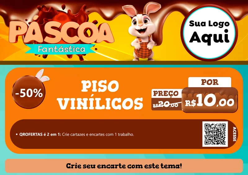 Modelo de Cartaz para Cartaz A4 Horizontal com o tema Páscoa Fantástica para Material para Construção