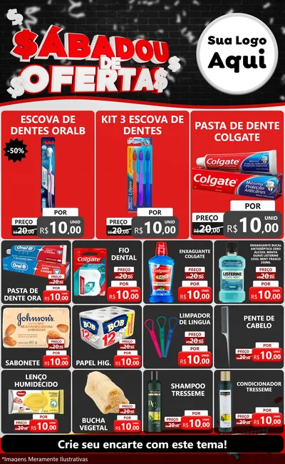 Modelo de Encarte para Encarte Grande com o tema Sabadou de Ofertas para Higiene Pessoal