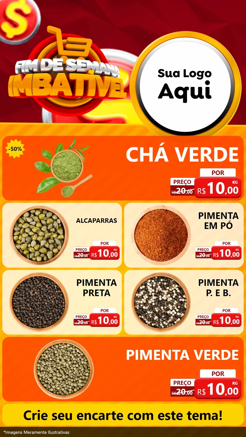 Modelo de TV para TV Vertical com o tema Fim de Semana Imbatível para Produtos Naturais