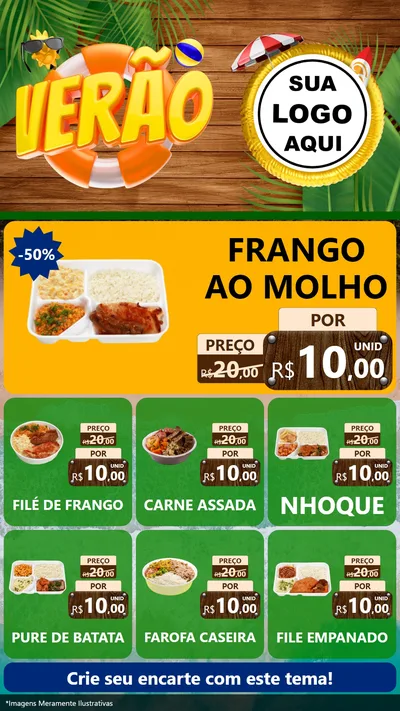 Modelo de Rede Social para Stories com o tema Verão para Restaurante