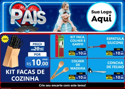 Modelo de Encarte para Encarte A4 Horizontal com o tema Mês Dos Pais para Utilidades Domésticas