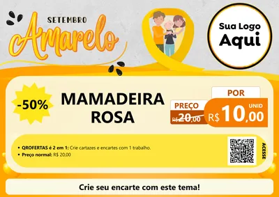 Modelo de Cartaz para Cartaz A4 Horizontal com o tema Setembro Amarelo para Bebês