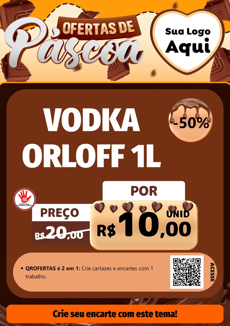 Modelo de Cartaz para Cartaz A4 Vertical com o tema Ofertas de Páscoa para Distribuidora de bebidas
