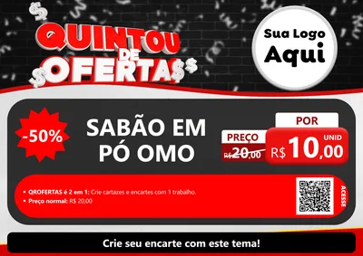 Modelo de Cartaz para Cartaz A4 Horizontal com o tema Quintou de Ofertas para Produtos de Limpeza