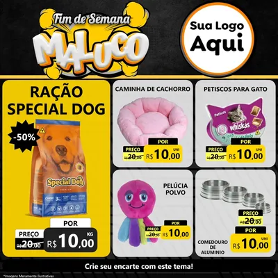 Modelo de Rede Social para Feed Facebook com o tema Fim de Semana Maluco para Pet Shop