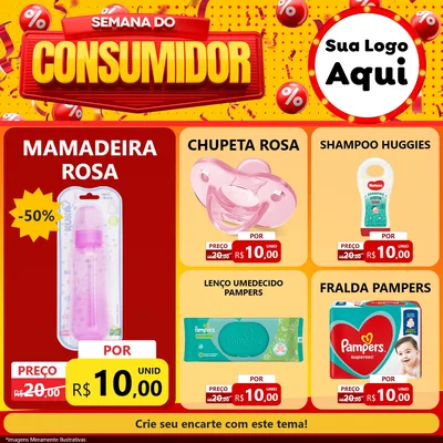Modelo de Rede Social para Feed Facebook com o tema Semana do Consumidor para Bebês