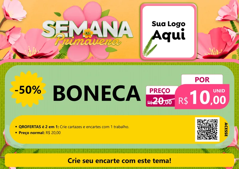 Modelo de Cartaz para Cartaz A4 Horizontal com o tema Semana da Primavera para Brinquedos