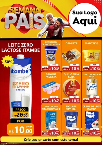 Modelo de Encarte para Encarte A4 Vertical com o tema Semana Dos Pais para Frios e Laticínios