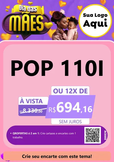 Modelo de Cartaz para Cartaz A4 Vertical com o tema Dia das Mães para Concessionaria de Motos