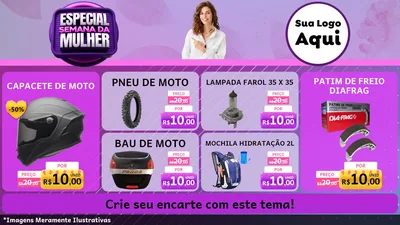 Modelo de TV para TV Horizontal com o tema Especial Semana da Mulher para Moto peças