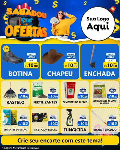 Modelo de Rede Social para Feed Instagram com o tema Sabadou de Ofertas para Agropecuária