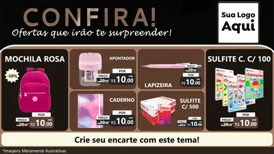 Modelo de TV para TV Horizontal com o tema Confira! Ofertas que irão te surpreender! para Papelaria