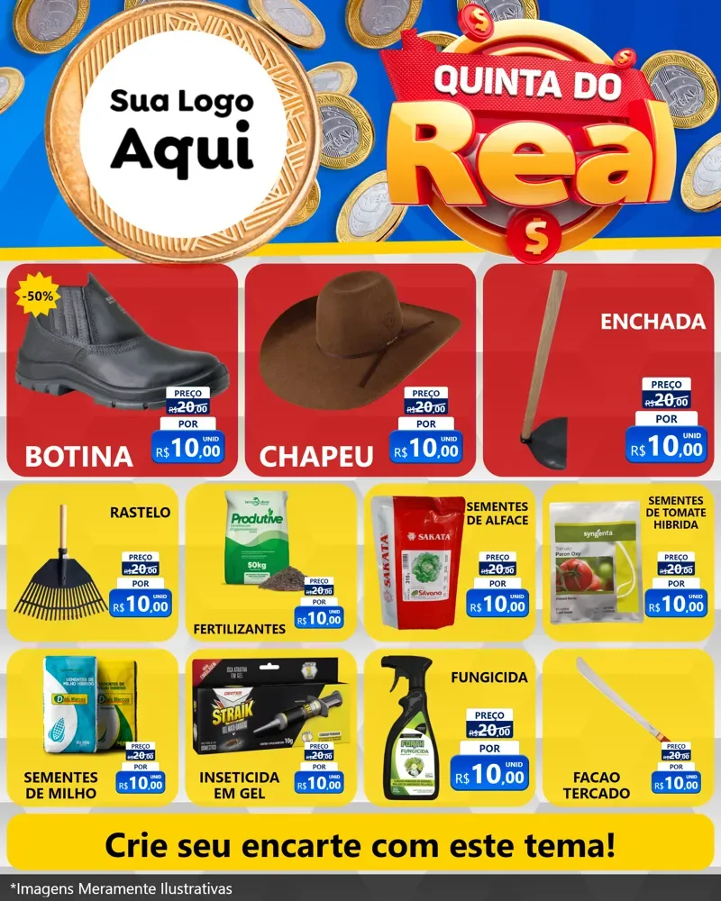 Modelo de Rede Social para Feed Instagram com o tema Quinta do Real para Agropecuária