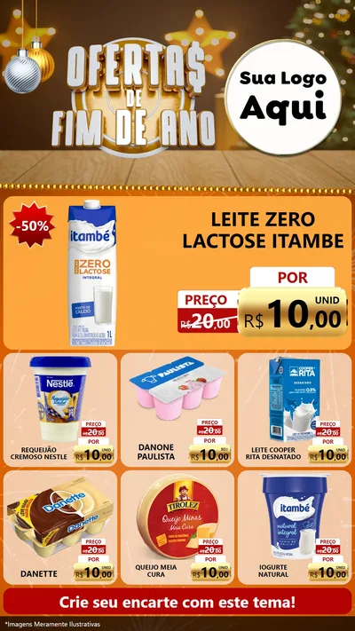Modelo de Rede Social para Stories com o tema Ofertas de Fim de Ano para Frios e Laticínios