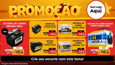 Modelo de TV para TV Horizontal com o tema Promoção para Baterias Elétricas
