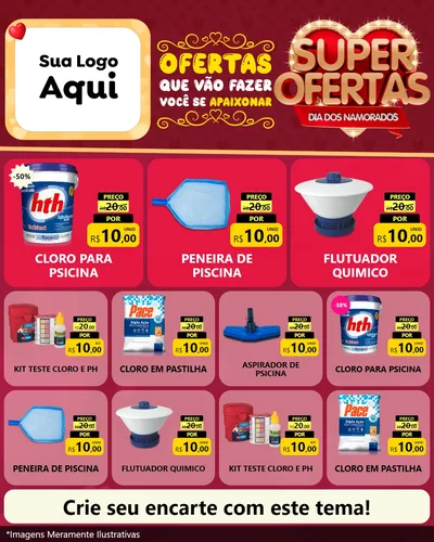 Modelo de Rede Social para Feed Instagram com o tema Dia dos Namorados para Produtos para Piscina