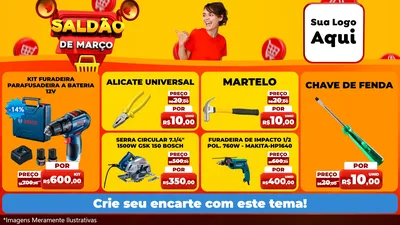 Modelo de TV para TV Horizontal com o tema Saldão de Março para Maquinas e Ferramentas