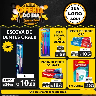 Modelo de Rede Social para Feed Facebook com o tema Oferta do Dia - Quarta Feira! para Higiene Pessoal