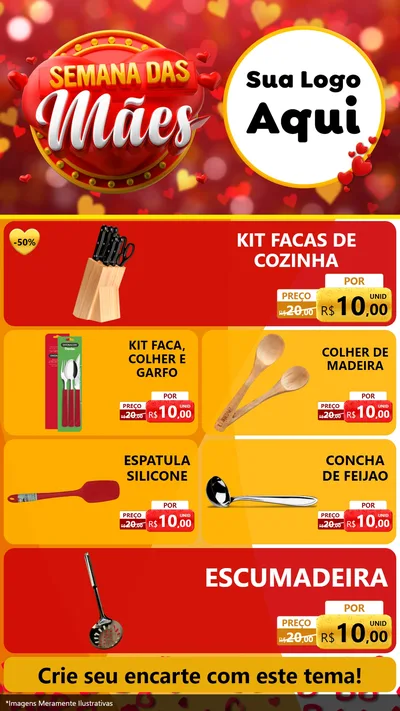 Modelo de TV para TV Vertical com o tema Semana das Mães para Utilidades Domésticas